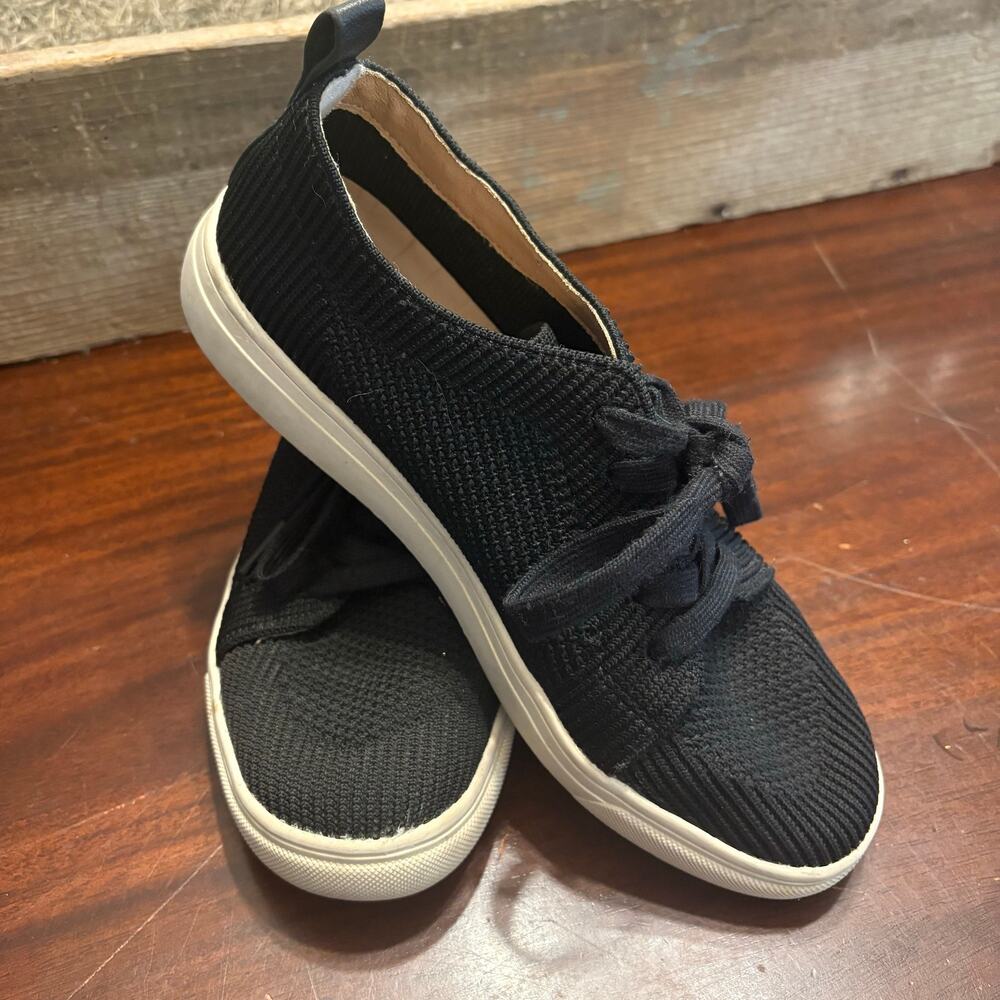 Lucky Brand Luika Black Knit Woven Casual Walking Sneakers Women's Size 6.5